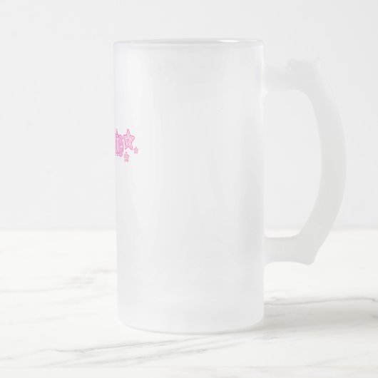 Roze Geekette Matglas Bierpul (Rechts)