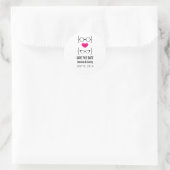 Roze Geeks Bril Save the Date Stickers (Tas)