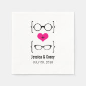 Roze Geeky Glasses Paper Napkins Servetten (Voorkant)