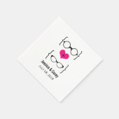 Roze Geeky Glasses Paper Napkins Servetten (Hoek)