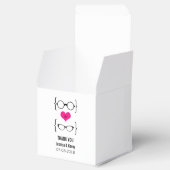 Roze Geeky Glasses Wedding Favor Boxes Bedankdoosjes (Geopend)