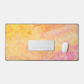 Roze Geel Abstract Moderne Kleurrijke Boho Naam Bureaumat (Keyboard & Muis)
