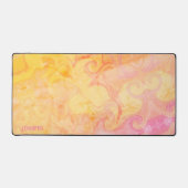 Roze Geel Abstract Moderne Kleurrijke Boho Naam Bureaumat (Voorkant)