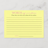 Roze Geel Afstuderen Woorden van Wijsheid Afstuder Informatiekaartje (Achterkant)