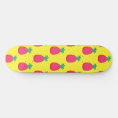 Roze Geel Ananas Tropisch Patroon Skateboard (Horizontaal)