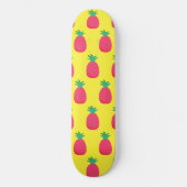 Roze Geel Ananas Tropisch Patroon Skateboard (Voorkant)