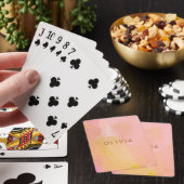 Roze Geel Aquarel Persoonlijk Feest Geschenk Pokerkaarten (Insitu)