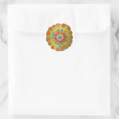 Roze geel Aquarelle Mandala Sticker (Tas)