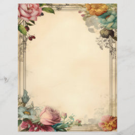 Roze Geel Blauw Bloemen Junk Journal 