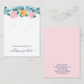  Roze Geel Blauw Bloemen Oorbel Display Visitekaartje (Voorkant / Achterkant)