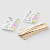 Roze Geel Blauw Bloemen Trouwprogramma Handwaaier (Niet-gemonteerd)