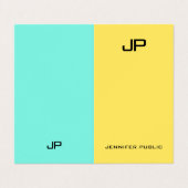 Roze Geel Blauw Elegant Moderne Monogram Sjabloon Visitekaartje (Buitenkant ongevouwen)