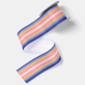 Roze Geel Blauw Gradiënt Satijnen Lint (Achterkant)