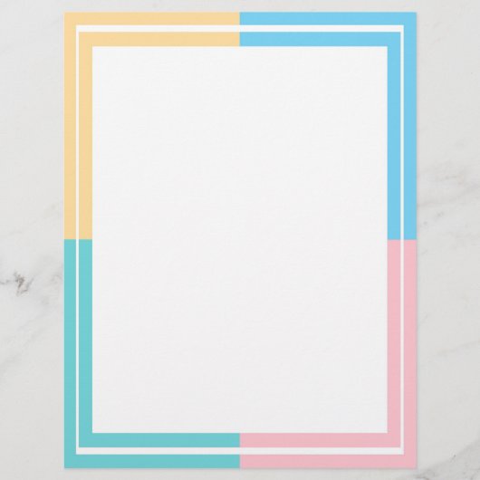 Roze Geel Blauw Groen Custom Blank Sjabloon Briefhoofd (Voorkant)