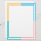 Roze Geel Blauw Groen Custom Blank Sjabloon Briefhoofd (Voorkant / Achterkant)