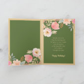 Roze Geel Blauw Groene Bloemen Zusje Verjaardag Kaart (Binnen)