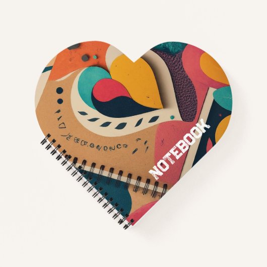 Roze, geel, blauw hart notitieboek (Voorkant)