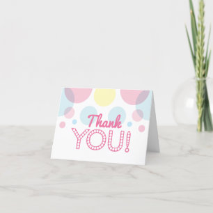 Roze Geel Blauw Klaar om te baren Baby Shower Bedankkaart