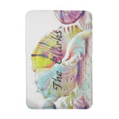 Roze geel blauw kruipachtig schilderij waterverf badmat (Voorkant Verticaal)