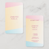 Roze Geel Blauw Modern Elegant Trend Kleuren Chic Visitekaartje (Voorkant / Achterkant)