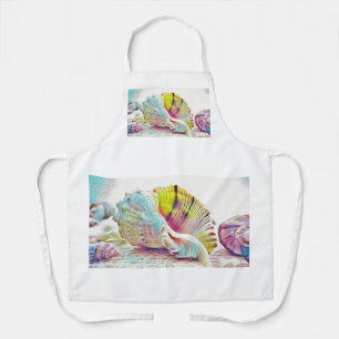Roze, geel, blauw, waterverf Schort