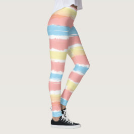  roze geel blauwe strepen leggings