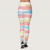  roze geel blauwe strepen leggings (Achterkant)