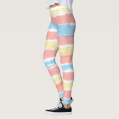  roze geel blauwe strepen leggings (Links)