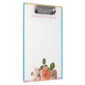 Roze Geel Blauwe Waterverf Rozen Sjabloon Klembord (Rechts)