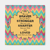 Roze geel Blauwgroen Groen Chevron Aanmoediging Magneet (Voorkant)