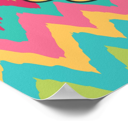 Roze geel Blauwgroen Groen Chevron Aanmoediging Poster (Hoek)