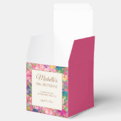 Roze Geel Bloemen 90ste Verjaardag Bedankdoosjes (Geopend)