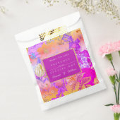 Roze & geel  Bloemen Bedankzakje (Gezegeld)