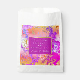 Roze & geel  Bloemen Bedankzakje