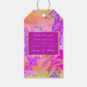 Roze & Geel  Bloemen Cadeaulabel (Voorkant)