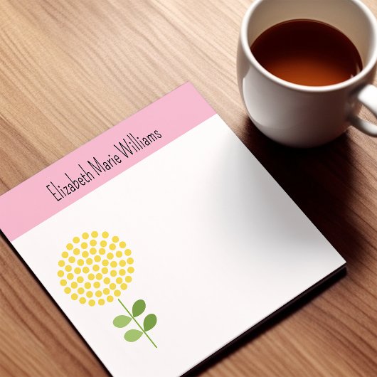 Roze Geel Bloemen Gepersonaliseerd Post-it® Notes