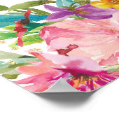 Roze Geel Bloemen Glitter 50ste Verjaardag Welkom Poster (Hoek)