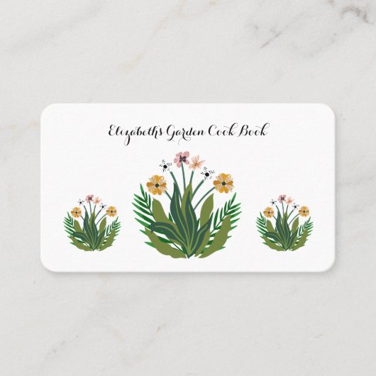 Roze Geel Bloemen Waterverf Custom Visitekaartje (Voorkant)