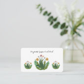 Roze Geel Bloemen Waterverf Custom Visitekaartje (Staand voorkant)