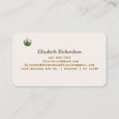 Roze Geel Bloemen Waterverf Custom Visitekaartje (Achterkant)