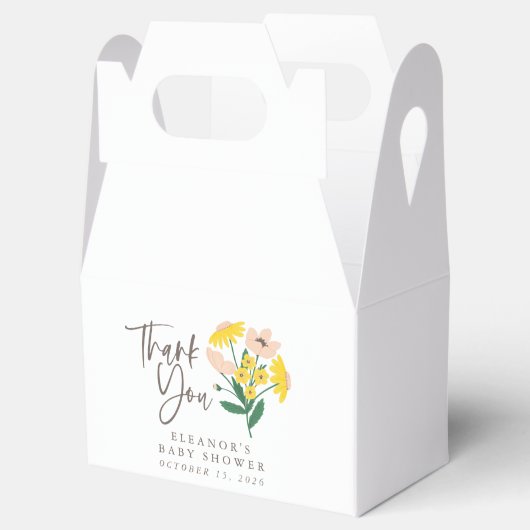  roze geel bloemige aangepaste Baby dank u Bedankdoosjes (Geopend)