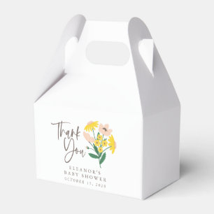  roze geel bloemige aangepaste Baby dank u Bedankdoosjes