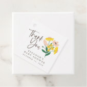 roze geel bloemige aangepaste Baby dank u Bedankjes Labels (In situ)