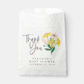  roze geel bloemige aangepaste Baby dank u Bedankzakje (Voorkant)
