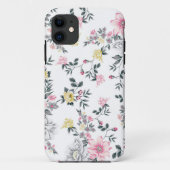Roze geel bloemmotief Case-Mate iPhone case (Achterkant)