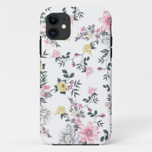 Roze geel bloemmotief Case-Mate iPhone case (Achterkant)