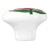 Roze Geel Bloemmotief Keramische Knop (Zijkant)