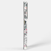 Roze geel bloemmotief samsung galaxy hoesje (Rechterkant)