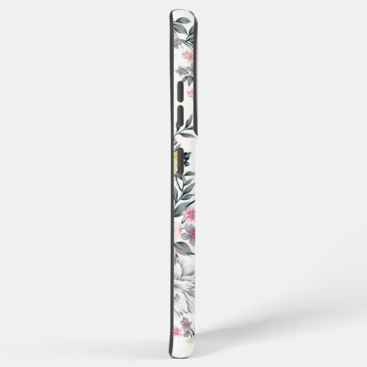 Roze geel bloemmotief samsung galaxy hoesje (Rechterkant)