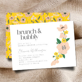 Roze Geel Bloemstuk Bruiloft Brunch Borrel Bruilof Kaart